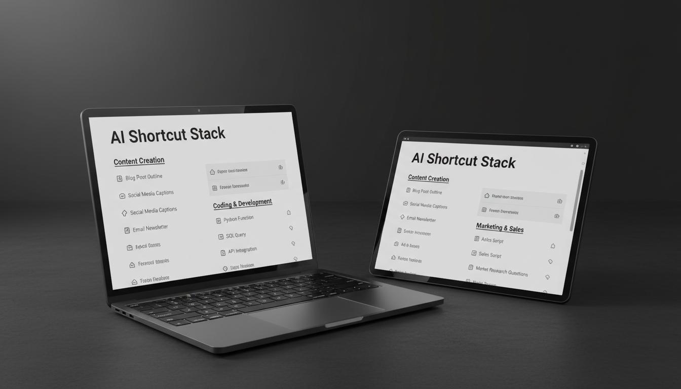 AI Shortcut Stack on laptop and tablet